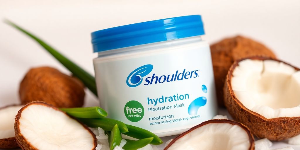 Máscara de hidratação da Head & Shoulders com ingredientes frescos.