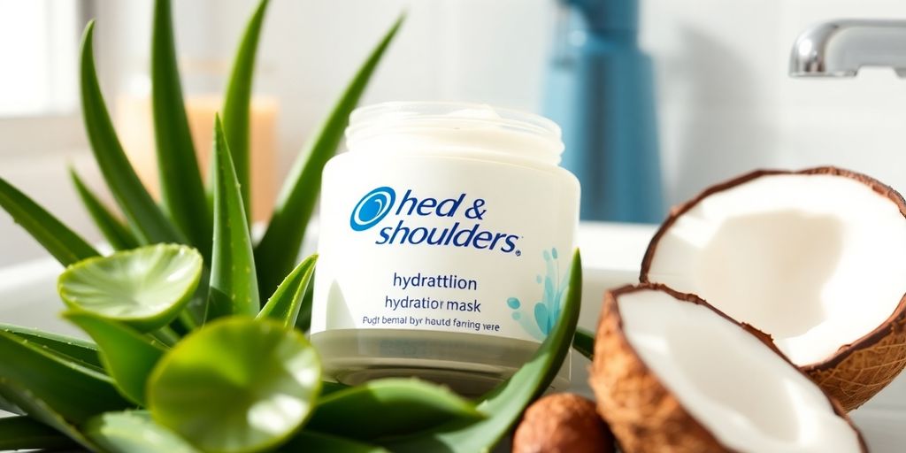 Máscara de hidratação Head & Shoulders com ingredientes frescos.