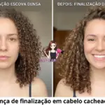 Diferença de finalização em cabelo cacheado fino